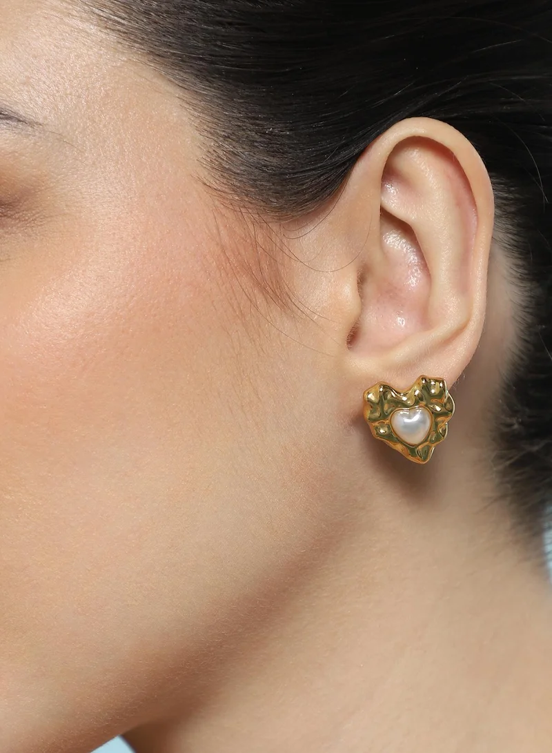 سوهي أقراط بوردو-كوير مرصعة للنساء بلون كاليفورنيا من اللؤلؤ الصناعي والسبائك بإغلاق ضاغط