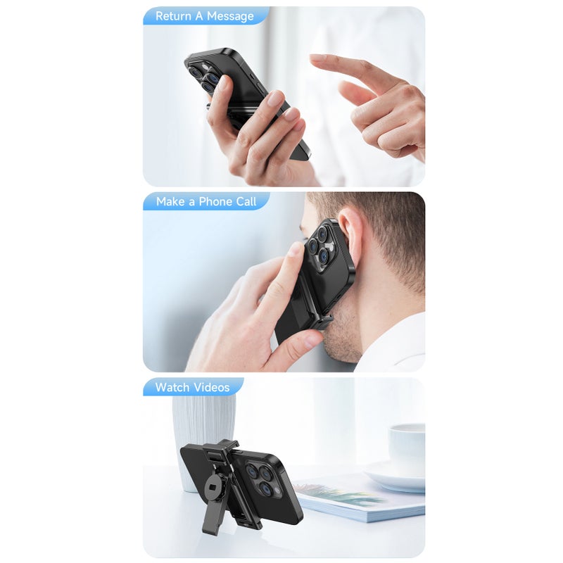 AI Face Tracking Phone Selfie Stick Tripod 360° Rotatable Gesture Control 4-Leg Extendable Max. 163.5cm/64.3in Quadrapod with 1/4 Inch Screw Detachable Phone Holder Remote Shutter Phone Tripod for - Image 4