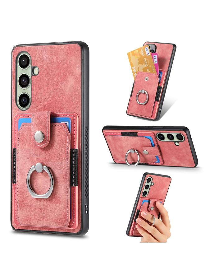 اس-توب جراب هاتف Samsung Galaxy A56 5G بتصميم كلاسيكي مع حلقة ومحفظة وبطاقة - Image 1