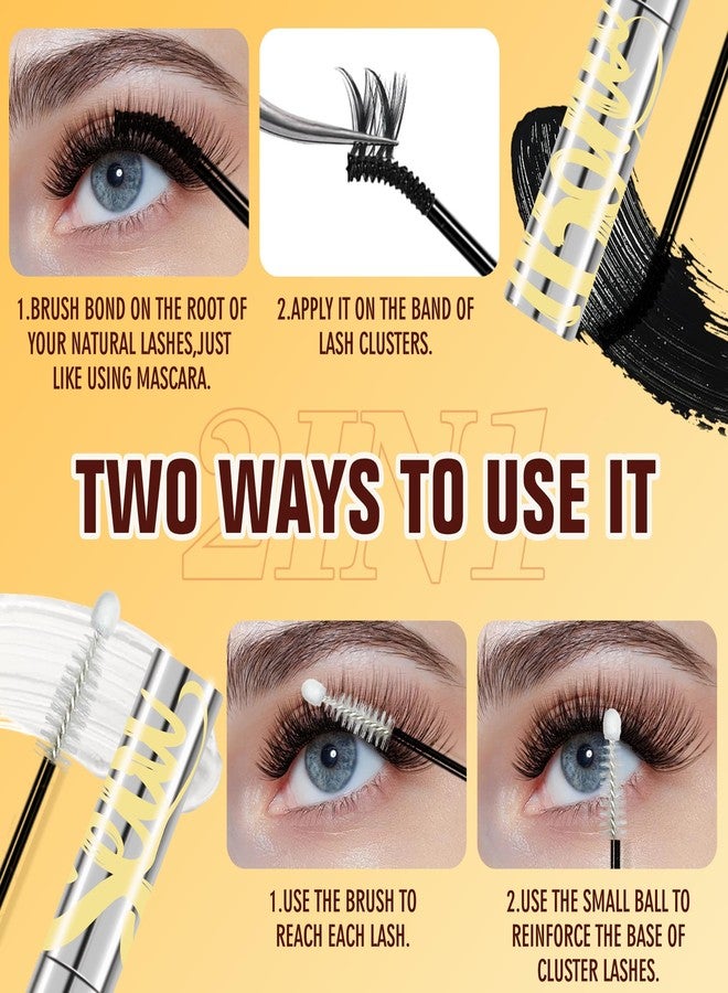 LANKIZ Lash Bond and Seal Remover 3PCS Kit, Waterproof Cluster Lash Glue for Eyelash Clusters, Long Lasting Eyelash Glue 72H Super Hold, Black Adhesive for Beginners - Image 5