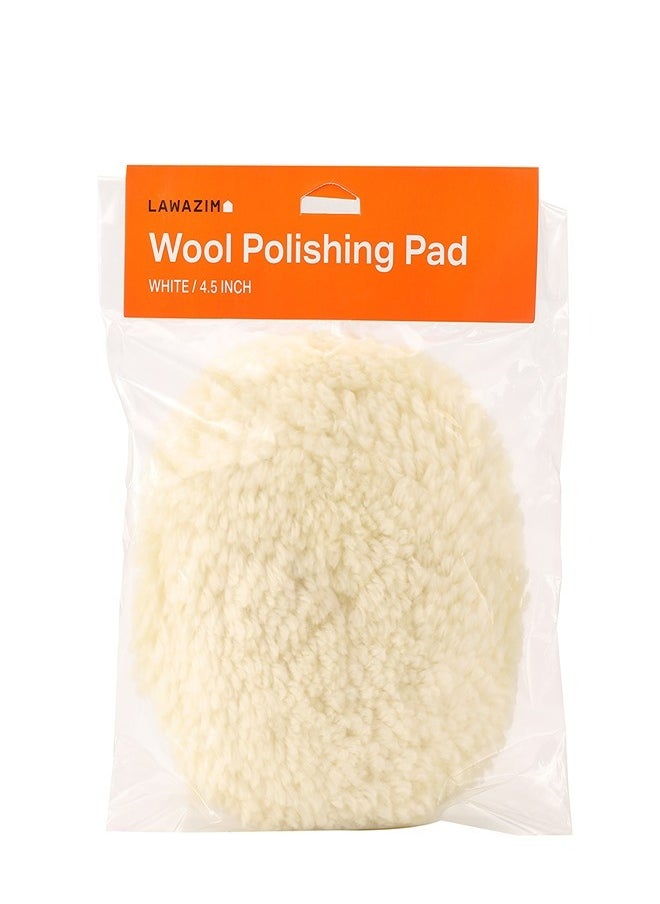 LAWAZIM Wool Buffing Pad -4.5inch- Easy to Clean and Maintain Polishing Pad Buffing Wheel Disc for Surface Detailing Scratch Removal Revitalization Protection and Restoration for Automotives Household  - Image 3
