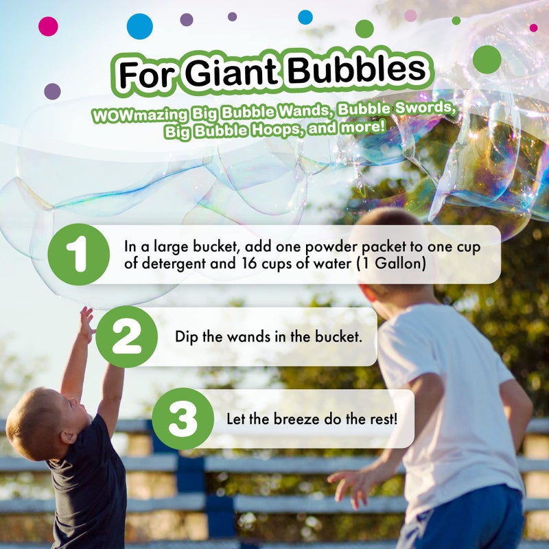 WOWmazing Big Bubble Refill Powder Mix (6 Packets) - Turns Dish Detergent into Giant Bubbles. Makes 6 GALLONS! - Made in USA - Image 5