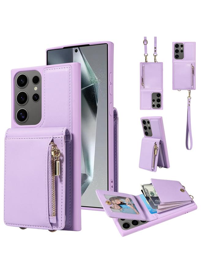 S-TOP Case For Samsung Galaxy S25 Ultra 5G Crossbody Lanyard Zipper Wallet Leather Phone Case - Image 1
