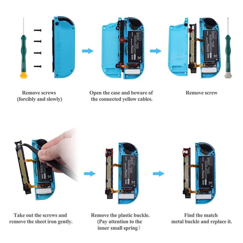 LONANDY 2 Pack Joycon Joysticks, Joycon Repair Kit Joystick Replacement Parts for Nintendo Switch, Switch Lite & Switch OLED, Include Thumb Grips, Metal Lock Buckles - Image 4