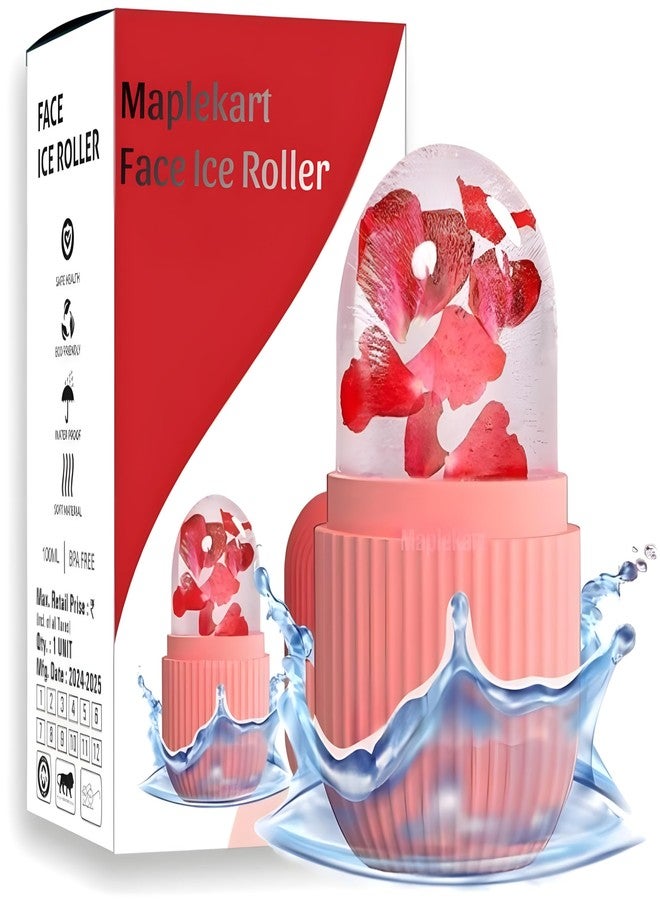 Maplekart Ice Face Roller (Pack of 1) Silicone Facial Cube for Eyes Neck Massage Remove Dark Circle Pore Shrink Face Beauty Skin Care Ice Mould (Random Color) - Image 1