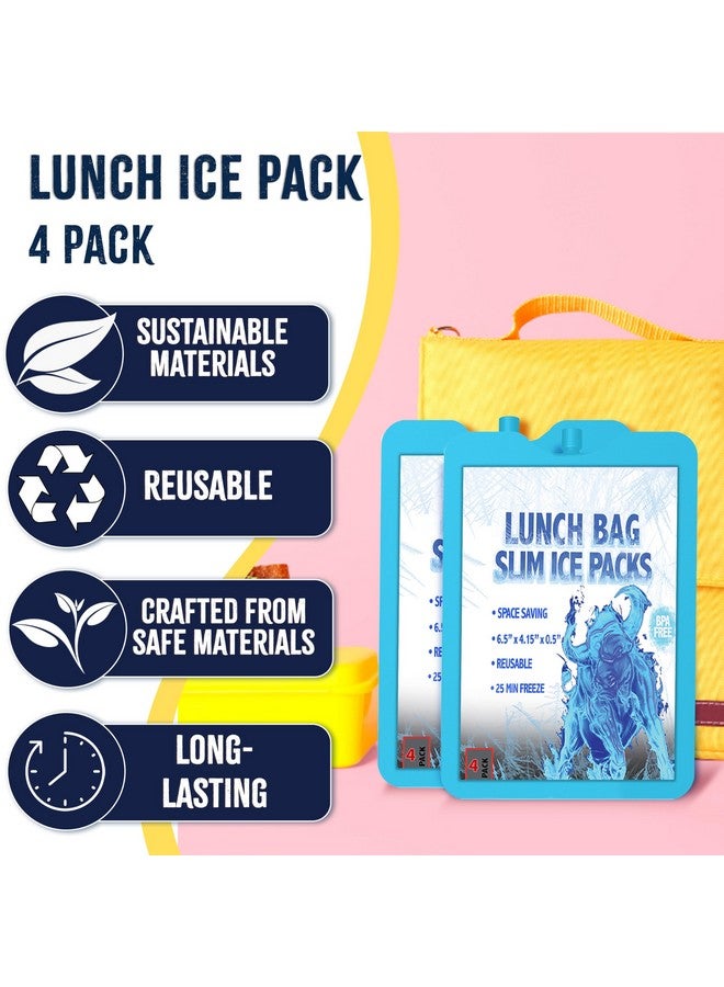 Kona Ice Packs for Lunch Boxes - No Ice Required - Reusable Long Lasting (-5C) Small Thin Freezer Packs - Freezes in 25 Minutes (4) - Image 4