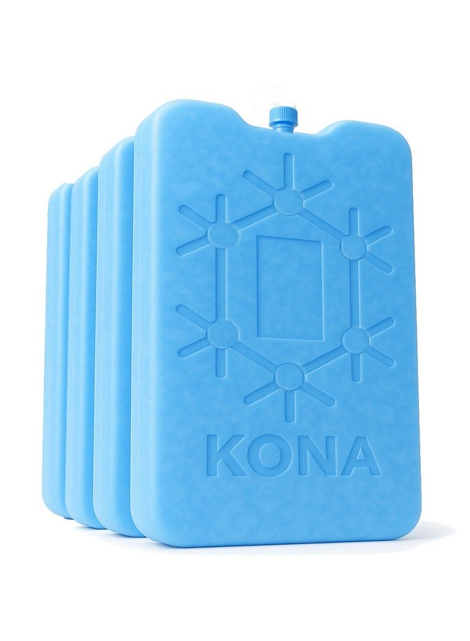 Kona Ice Packs for Lunch Boxes - No Ice Required - Reusable Long Lasting (-5C) Small Thin Freezer Packs - Freezes in 25 Minutes (4) - Image 1
