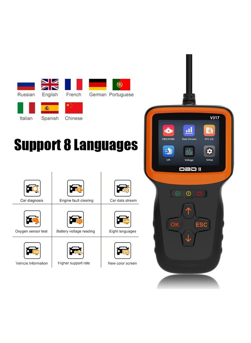 OBD2 Scanner Diagnostic Tool, Vehicle Check Engine Code Readers with Reset & I/M Readiness & More, Car OBDII/EOBD Diagnostic Scan Tool for All Vehicles After 1996