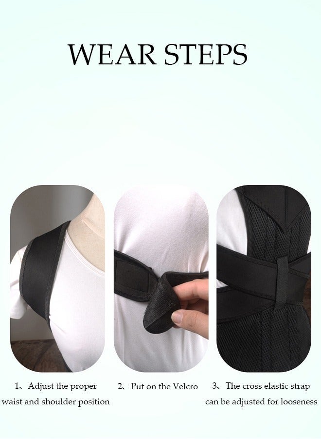 DUNISO Posture Corrector Belt for Adults and Kids Comfortable Adjustable Back Braces Improve Neck Shoulder Posture Bands Pain Relief for Back Shoulders Neck M - Image 2