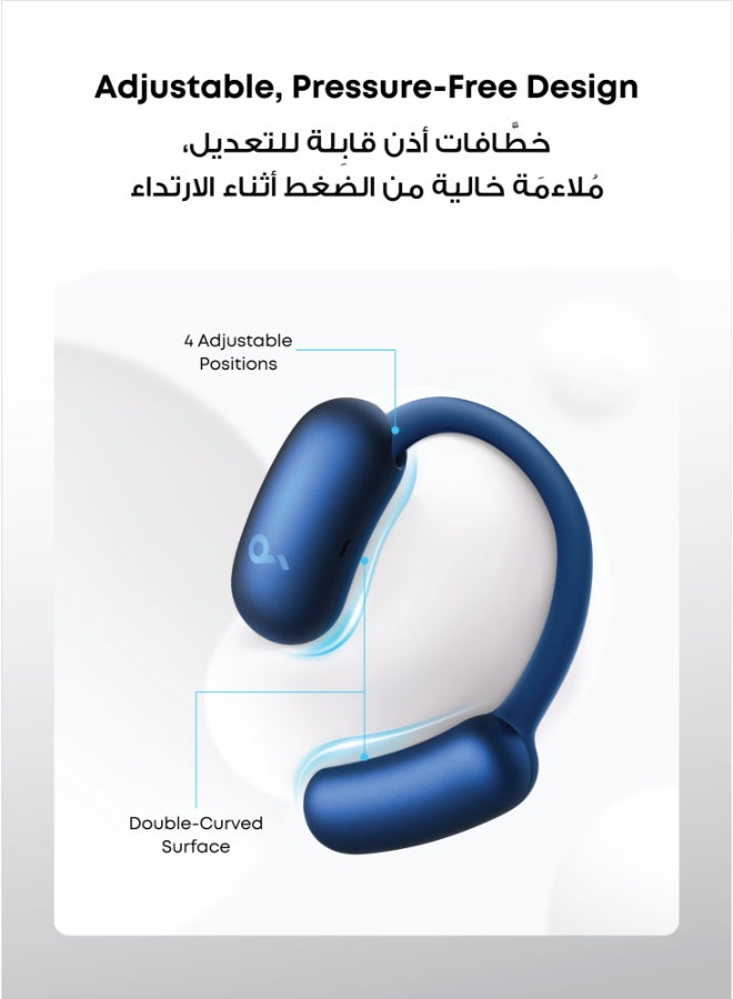 Soundcore AeroFit 2 by Anker, Open-Ear Headphones, Adjustable Ear Hooks, Snug Fit, Rich Bass, Hi-Res Wireless Audio, 42H Play, Bluetooth 5.4, Wireless Charging, IP55, AI Clear Calls, Open-Ear Earbuds Blue - Image 4