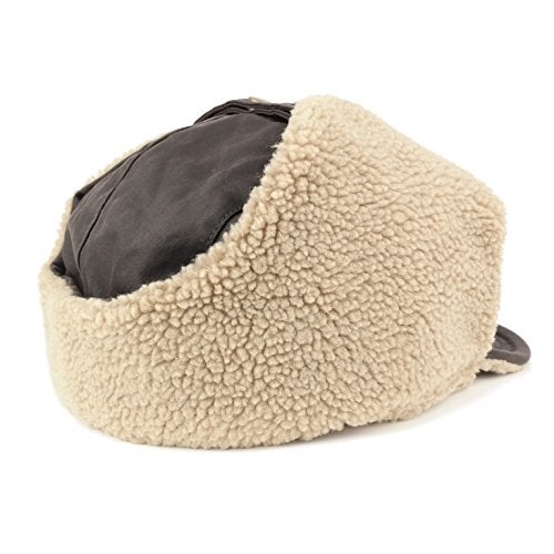 Armycrew Rugged Distressed Sherpa Lined Aviator Pilot Cap - Brown - Image 5