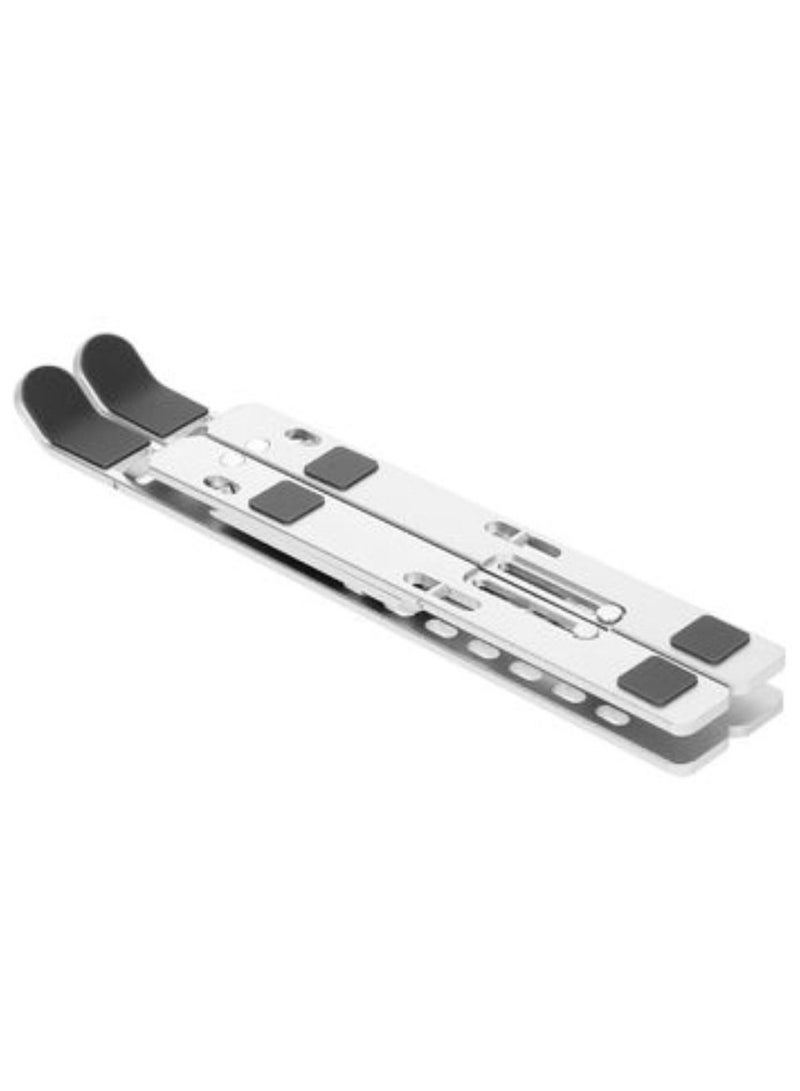 ELTRAZONE 7-Level Adjustable Aluminum Alloy Foldable Laptop Stand in Silver – Portable, Lightweight, Ergonomic Design for Improved Posture and Cooling, Compatible with Laptops, Tablets, and Notebooks - Image 3