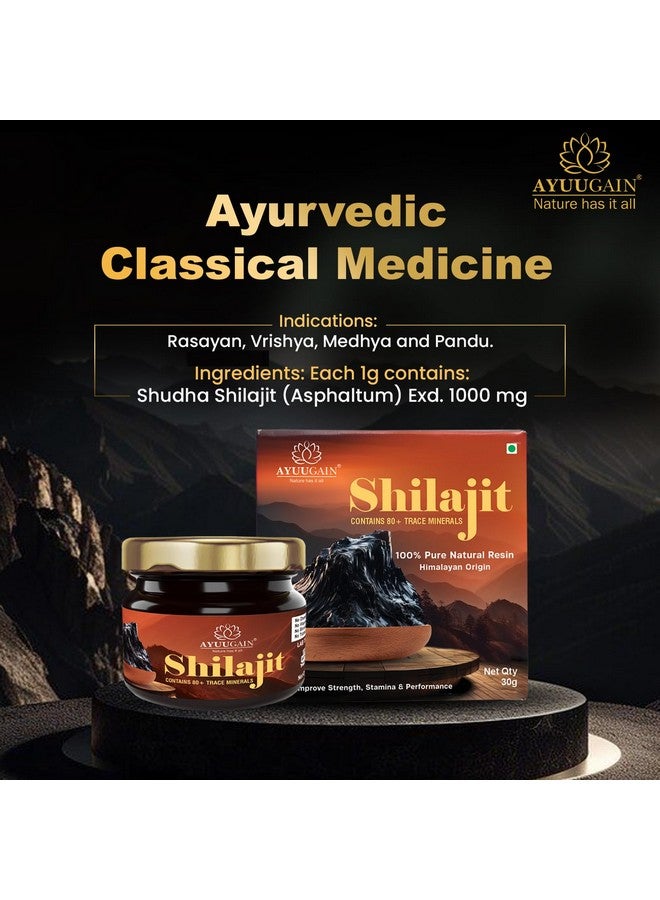 AYUUGAIN Shilajit Pure Himalayan Resin | 100% Natural Lab Tested Original Shilajit for Men and Women | 250mg per Serving and 120 Total Servings | Immunity, Strength, Stamina & Power -30g (Pack of 2) - Image 3