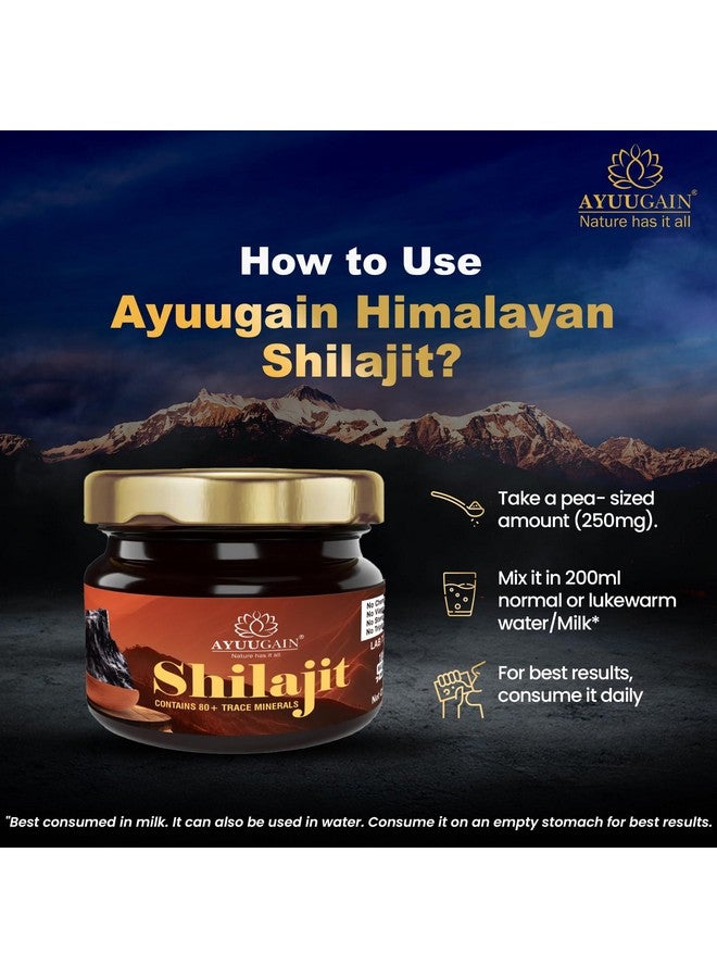 AYUUGAIN Shilajit Pure Himalayan Resin | 100% Natural Lab Tested Original Shilajit for Men and Women | 250mg per Serving and 120 Total Servings | Immunity, Strength, Stamina & Power -30g (Pack of 2) - Image 5