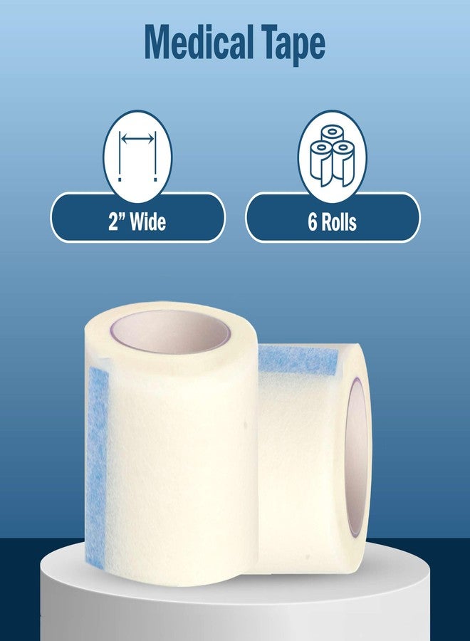 TenderGentle Paper Medical Tape for Wound Care - 6 Rolls of 2" Surgical Tape - 10 Yards Long - Secures Dressings, Tubes, and Ostomy Pouches - Easy to Tear and Latex Free - Image 2