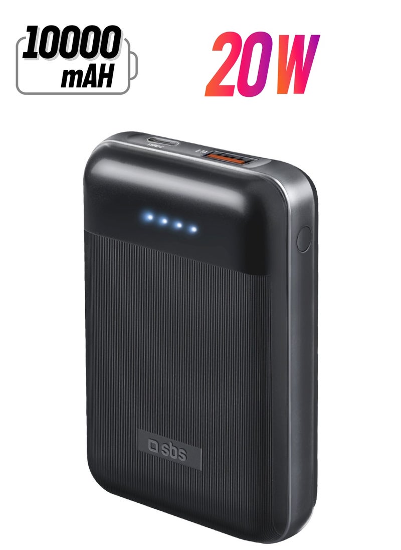 SBS Power Bank Power Delivery 20W 10,000 mAh power bank, knurled matte ideal for iPhone, Samsung and Others.  - Image 1