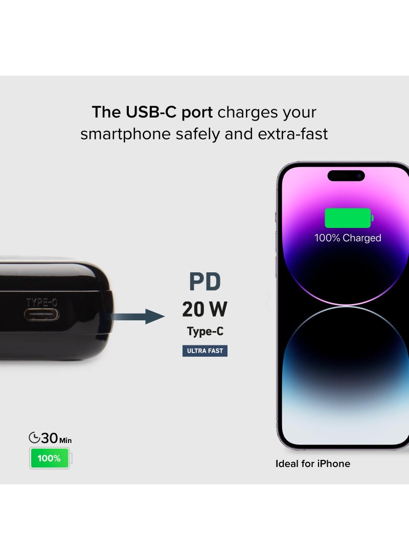 SBS Power Bank Power Delivery 20W 10,000 mAh power bank, knurled matte ideal for iPhone, Samsung and Others.  - Image 5