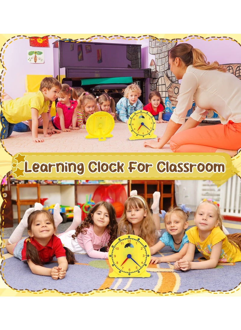 2 Pcs Student Clock Time Telling Teaching Clock for Kids Classroom Learning Analog Clock Judy Clock Teachers Supplies Develops Day and Night Time Early Math Skills( 11.8 x 12 In)