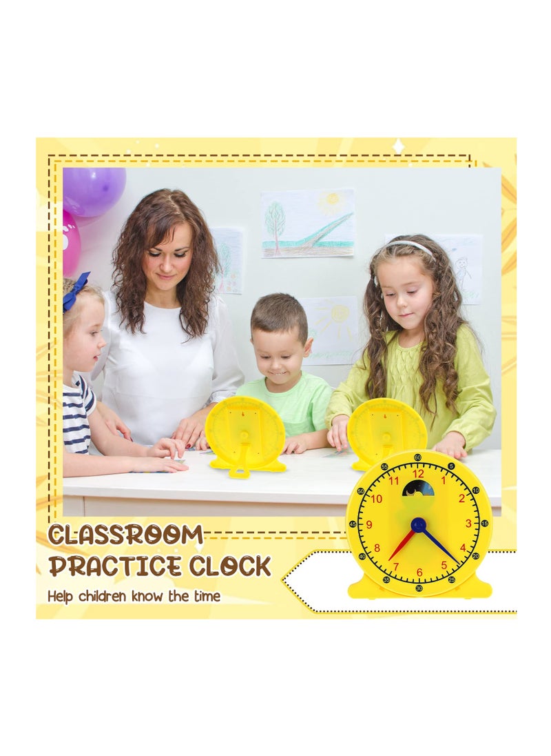 2 Pcs Student Clock Time Telling Teaching Clock for Kids Classroom Learning Analog Clock Judy Clock Teachers Supplies Develops Day and Night Time Early Math Skills( 11.8 x 12 In)