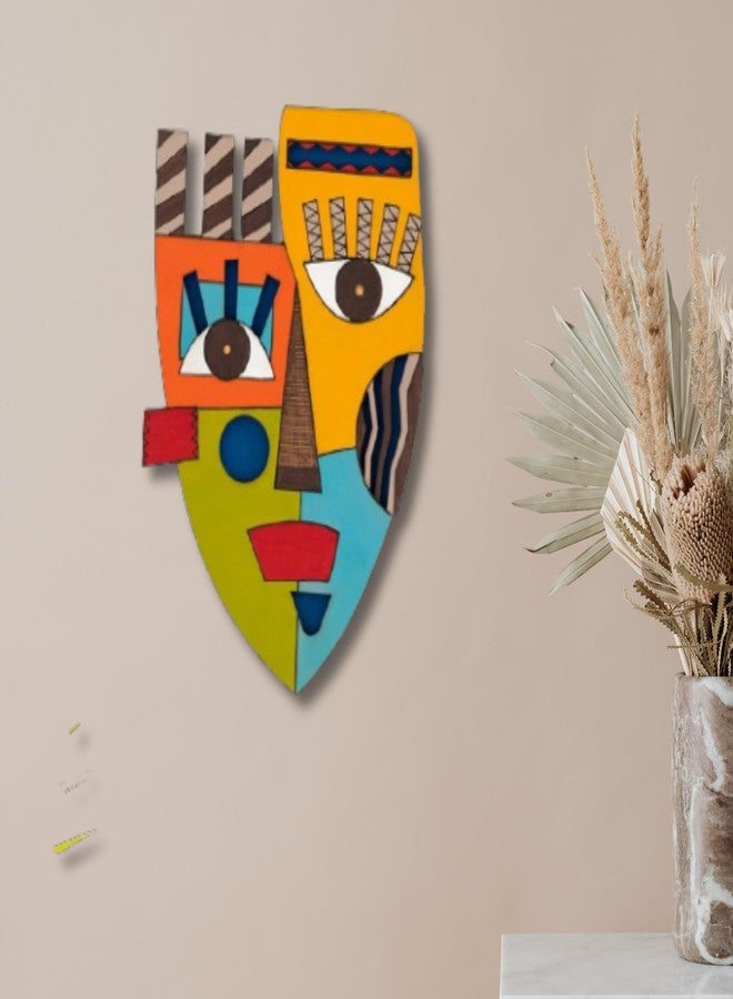 APS ART PLUS STORE متجر APS ART PLUS: منحوتة جدارية خشبية ثلاثية الأبعاد لتزيين الجدران، قناع وجه فريد لغرفة المعيشة، المنزل، ديكور جدار المكتب - Image 2