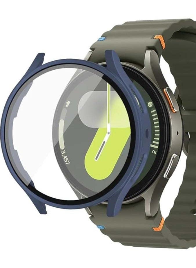 حافظة حماية شاشة متوافقة مع ساعة سامسونج جالاكسي واتش 7 مقاس 40 مم، مع واقي شاشة مدمج، غطاء حماية فائق النحافة من البولي كربونات الصلب ومضاد للخدش (أزرق)
