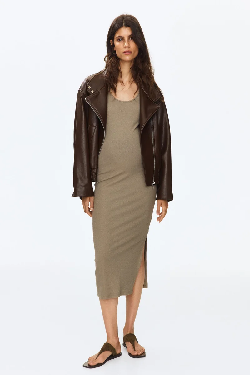 H&M MAMA Ribbed jersey dress