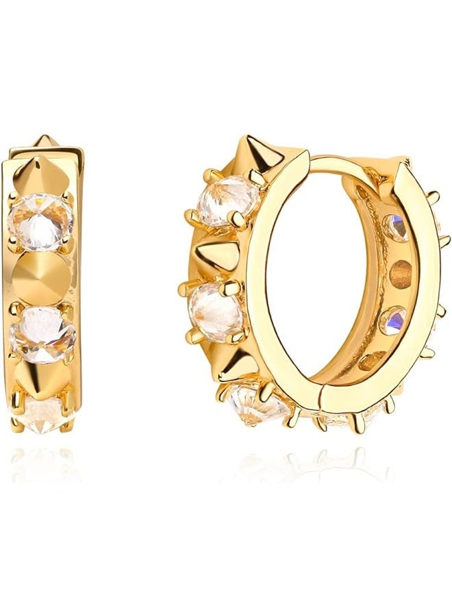 ميفيكو المرأة هاجي أقراط الذهب هوب 14K الذهب شغل صغيرة بسيطة اليدوية هيبوالرجينيك مجوهرات يومية - Image 1