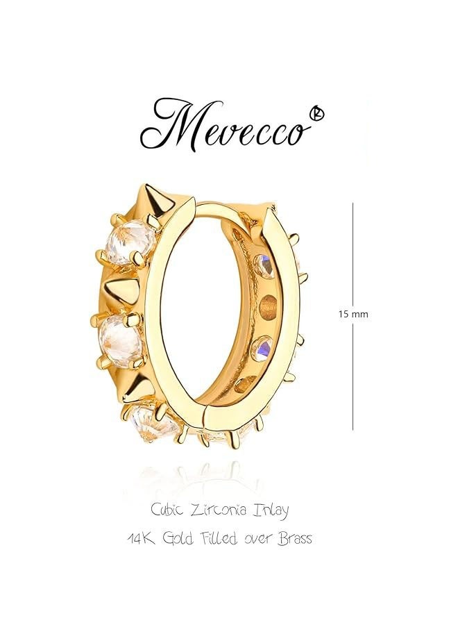 ميفيكو المرأة هاجي أقراط الذهب هوب 14K الذهب شغل صغيرة بسيطة اليدوية هيبوالرجينيك مجوهرات يومية - Image 4