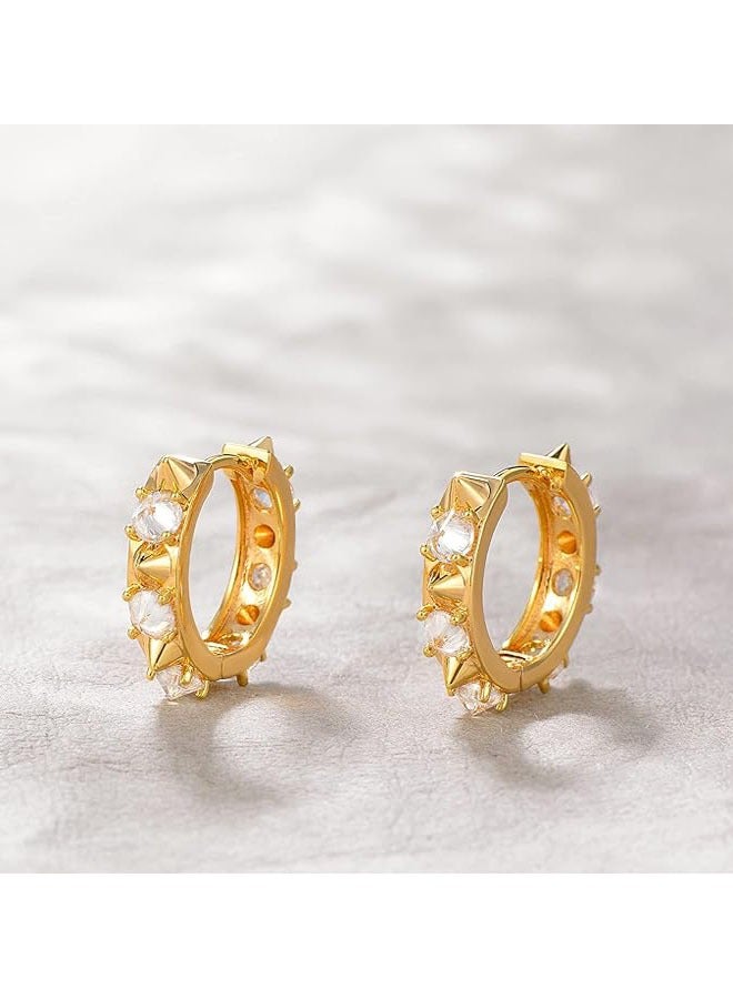 ميفيكو المرأة هاجي أقراط الذهب هوب 14K الذهب شغل صغيرة بسيطة اليدوية هيبوالرجينيك مجوهرات يومية - Image 5