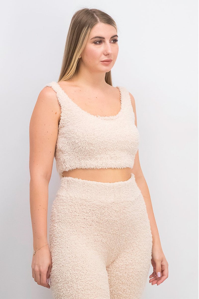 XOXO Women Round Neck Textured Sleeveless Crop Top, Pale Pink - Image 3