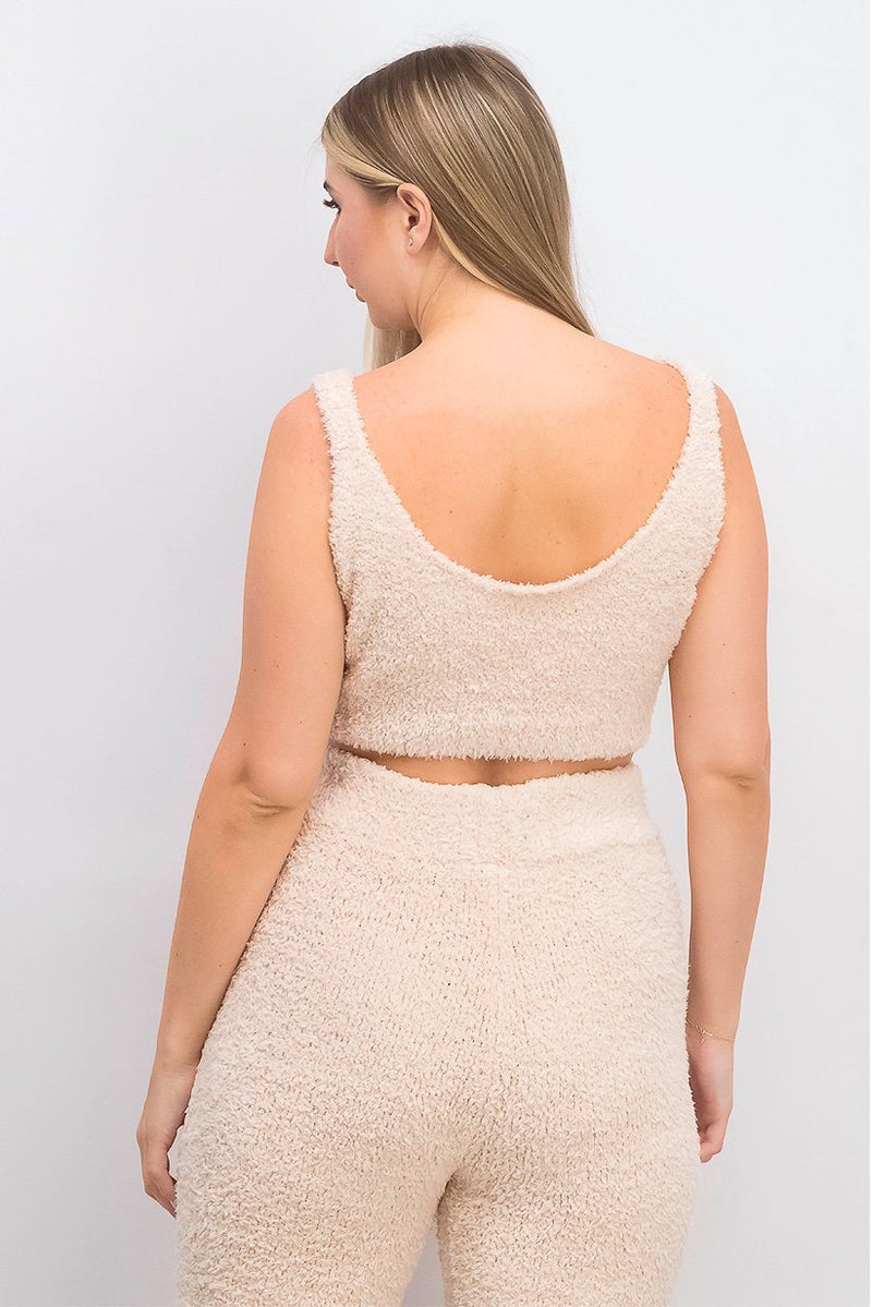 XOXO Women Round Neck Textured Sleeveless Crop Top, Pale Pink - Image 2