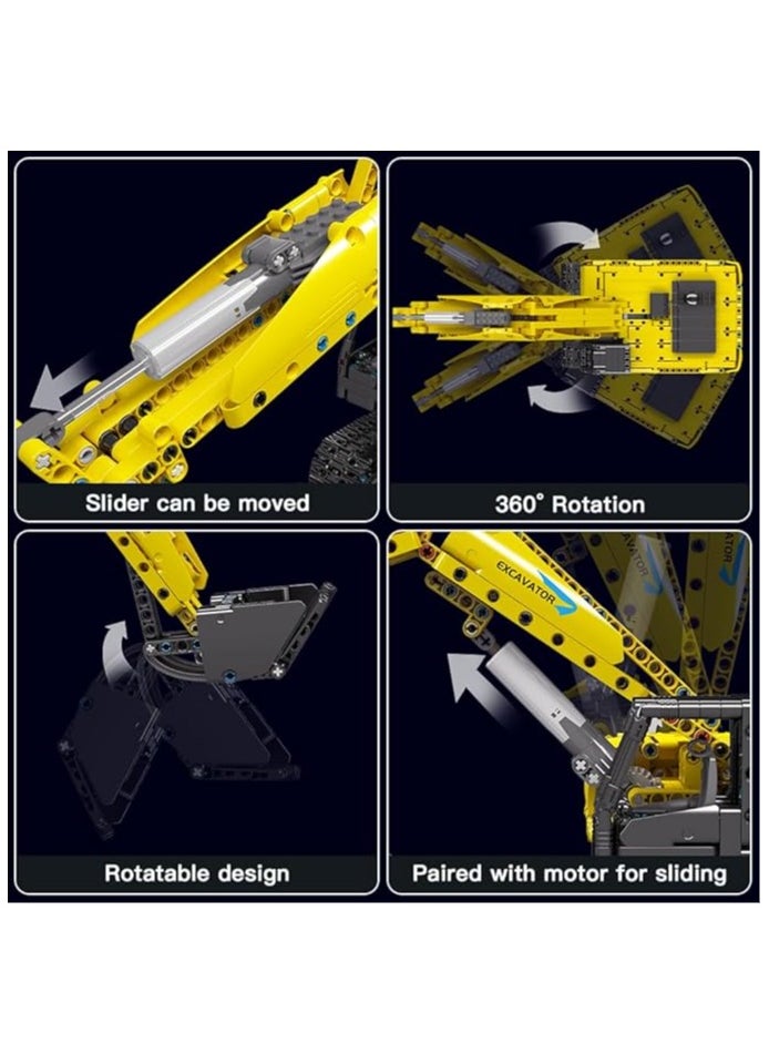 mould king - Mould King 15061 Construction Kit Heavy RC Excavator, Building Kit Construction Vehicle model, application and remote Control excavator building module, Excavator Kit for adults and children 8+ (1120 pieces) - Image 1