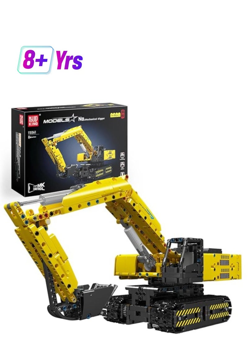 mould king Mould King 15061 Construction Kit Heavy RC Excavator, Building Kit Construction Vehicle model, application and remote Control excavator building module, Excavator Kit for adults and children 8+ (1120 pieces)  - Image 1