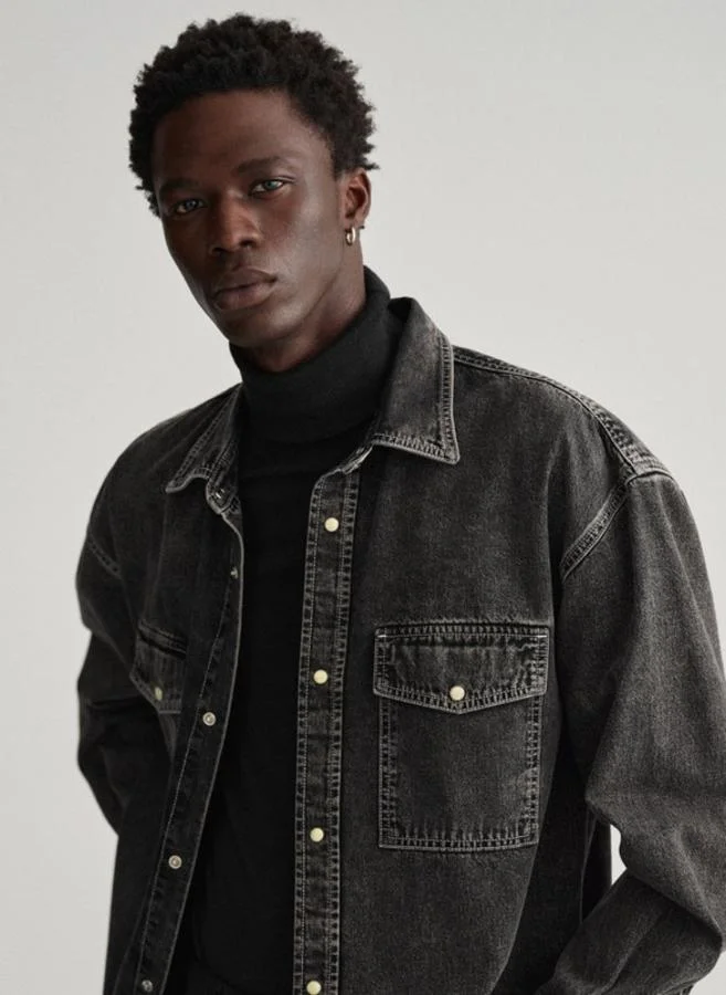 GANT Oversized Heavy Wash Denim Shirt