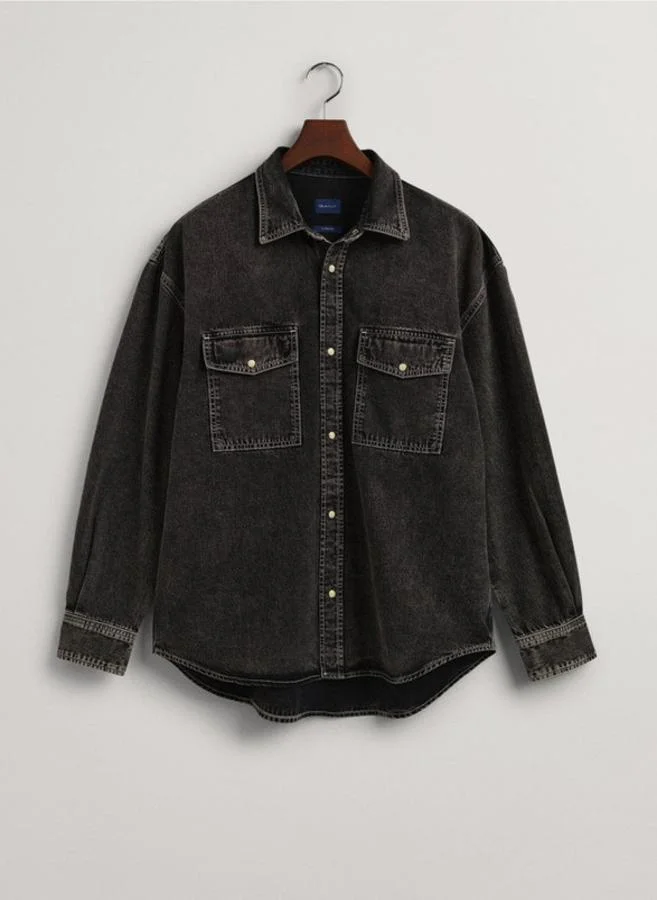 GANT Oversized Heavy Wash Denim Shirt