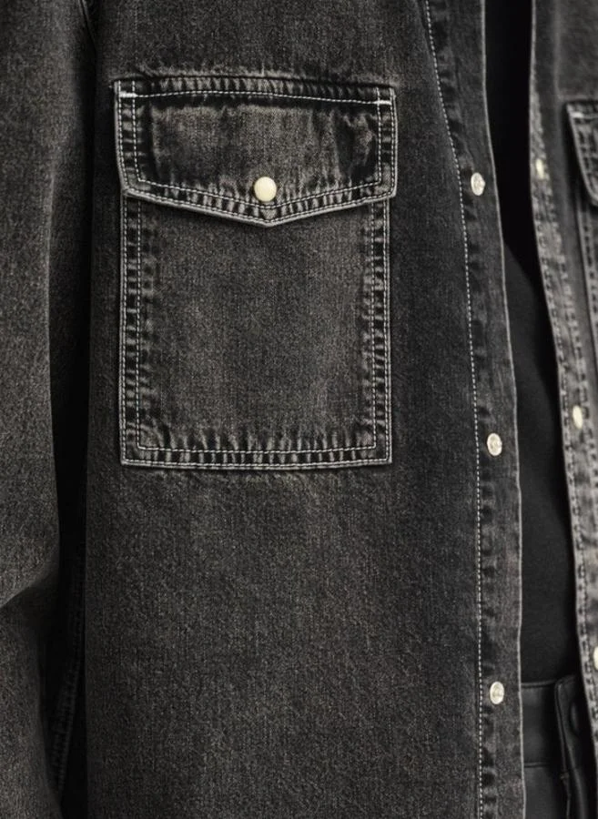 GANT Oversized Heavy Wash Denim Shirt