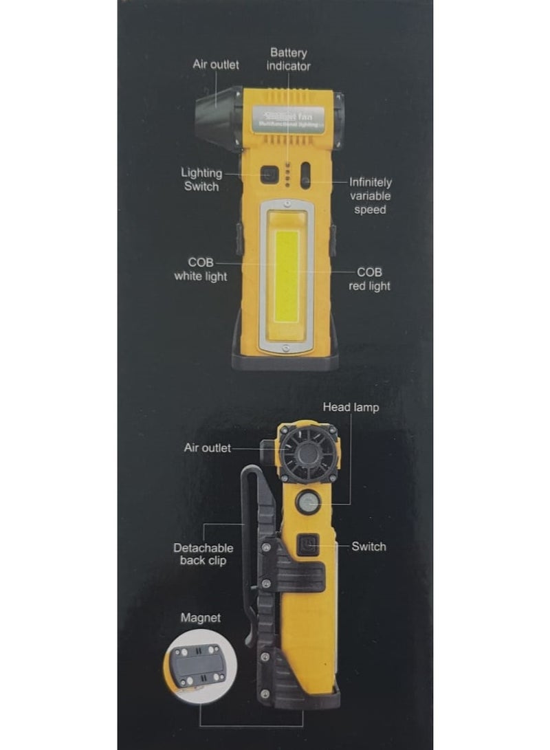 FUSIONPULSE Portable Turbo Fan, compact, handheld multifunctional electric air blower lighting features, Belt holder-FUSIONPULSE - Image 4