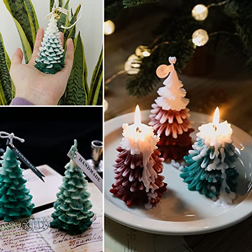 Wehous 4PCS Christmas Tree Silicone Mold, 3D Candle Molds for Candle Making, Tree Shaped Silicone Epoxy Resin Mold, Ornament Mould for DIY Wax Candle Soap Art Craft Cake Chocolate Home Decor - Image 5