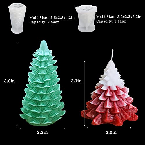 Wehous 4PCS Christmas Tree Silicone Mold, 3D Candle Molds for Candle Making, Tree Shaped Silicone Epoxy Resin Mold, Ornament Mould for DIY Wax Candle Soap Art Craft Cake Chocolate Home Decor - Image 3