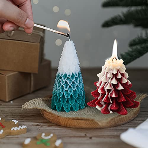 Wehous 4PCS Christmas Tree Silicone Mold, 3D Candle Molds for Candle Making, Tree Shaped Silicone Epoxy Resin Mold, Ornament Mould for DIY Wax Candle Soap Art Craft Cake Chocolate Home Decor - Image 4