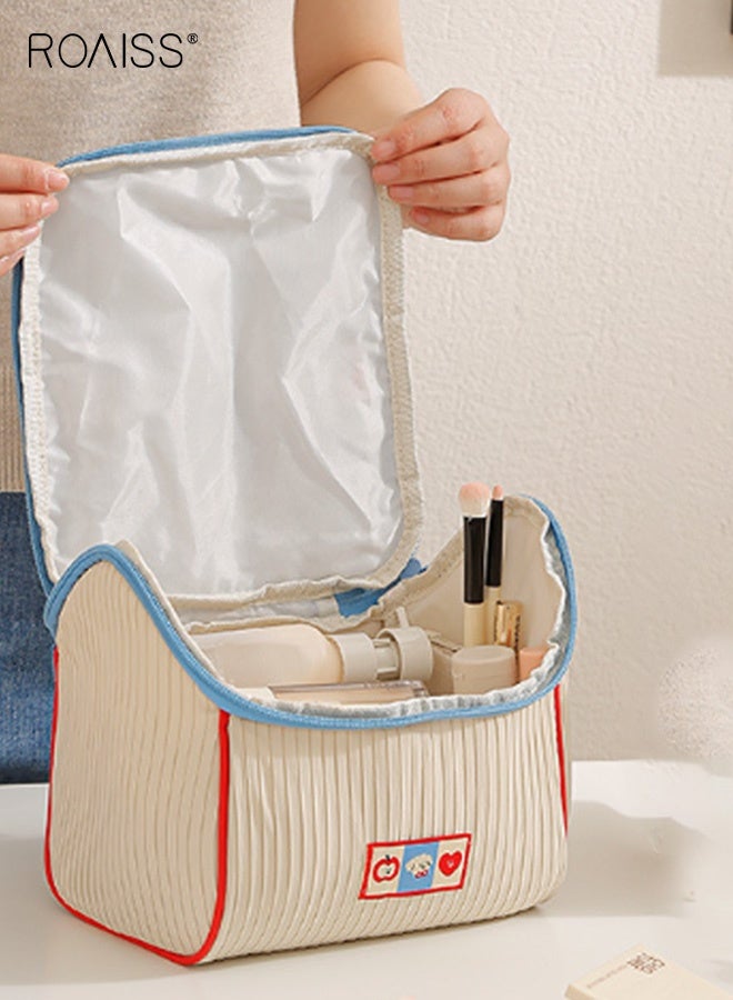 roaiss Cute Little House Toiletry Bag for Women Large Capacity Zippered Cosmetic Bag for Travel Breathable Ultra-Lightweight Skincare Bag, Portable Handle and Storage Bag - Image 2