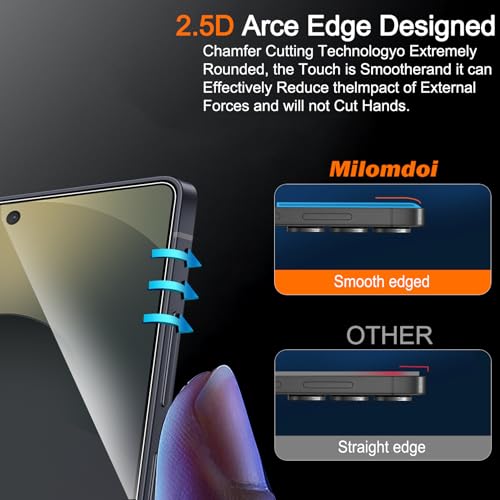 Milomdoi 3 Pack Screen Protector for Samsung Galaxy S25 Ultra with 3 Pack Camera Lens Protector,Ultra 9H Tempered Glass Accessories,[Support Fingerprint Unlock] Easy Installation,Case Friendly - Image 5