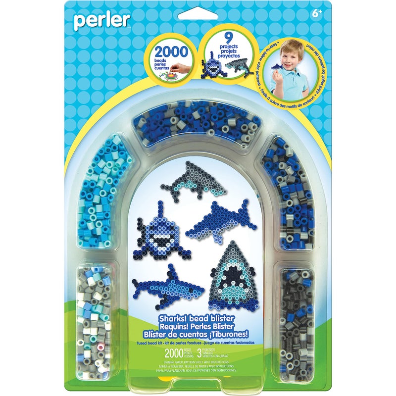 Perler Bead Shark Fuse Bead Activity Kit for Kids Crafts 2004 pcs Sharks Small - Image 2