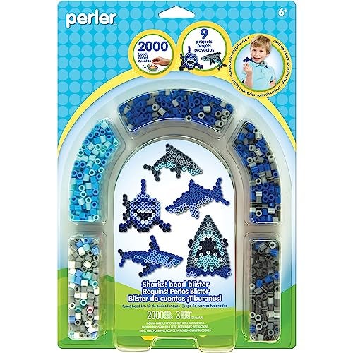 Perler Bead Shark Fuse Bead Activity Kit for Kids Crafts 2004 pcs Sharks Small - Image 1