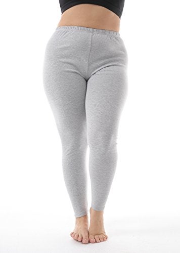ZERDOCEAN Women's Plus Size Modal Lightweight Full Length Leggings Light Gray 2X - Image 3
