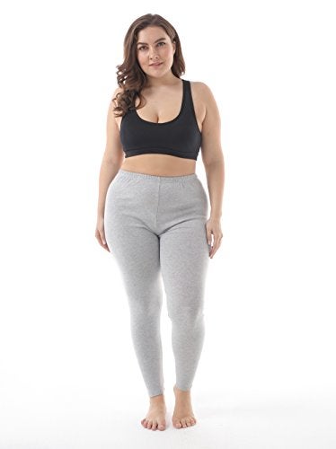 ZERDOCEAN Women's Plus Size Modal Lightweight Full Length Leggings Light Gray 2X - Image 5