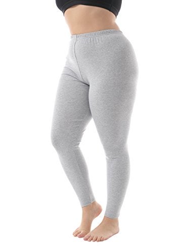 ZERDOCEAN Women's Plus Size Modal Lightweight Full Length Leggings Light Gray 2X - Image 1