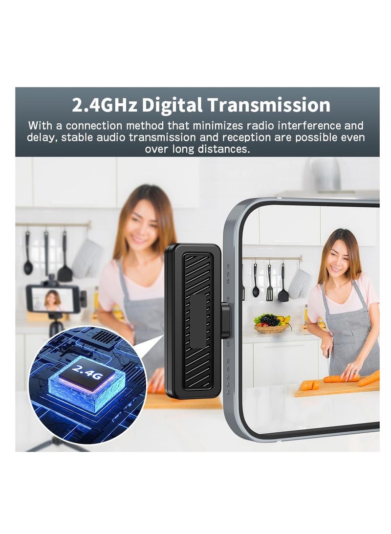 KASTWAVE Wireless Lavalier Microphone with Noise Cancellation, Wireless Microphone, 656 ft Range, 24-Hour Battery, Dual Channel, Compact Lapel Microphone Wireless for Video Recording, Game Live Streaming - Image 2