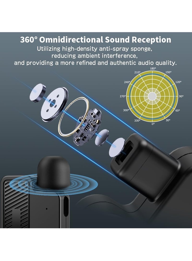 KASTWAVE Wireless Lavalier Microphone with Noise Cancellation, Wireless Microphone, 656 ft Range, 24-Hour Battery, Dual Channel, Compact Lapel Microphone Wireless for Video Recording, Game Live Streaming - Image 4