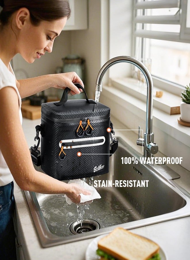 Sydioor 7 Can Small Cool Bag Insulated - Portable Mini Cooler bag Waterproof & Leakproof Thermal Lunch Bag for Camping, Picnic, Beach, BBQ, Gift for Men & Women, Carbon Black - Image 5